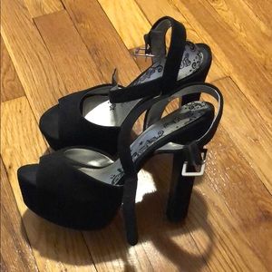 Brash brand black suede heels